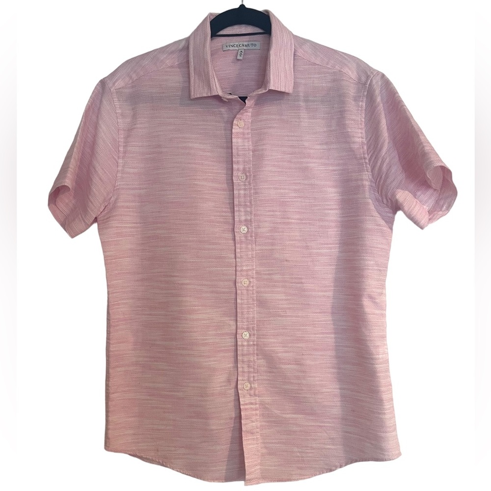 Vince Camuto short sleeve shirt pink/white blend size Medium